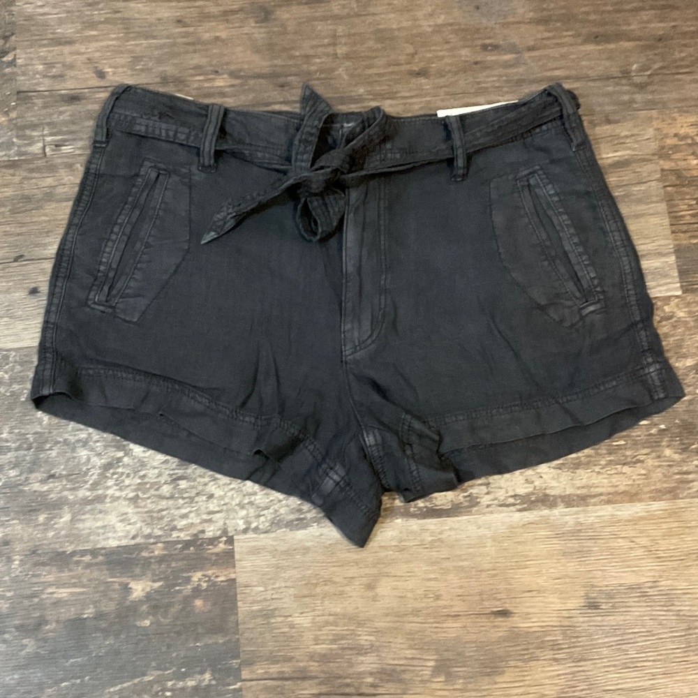 American Eagle Outfitters Black Cargo Linen Shorts